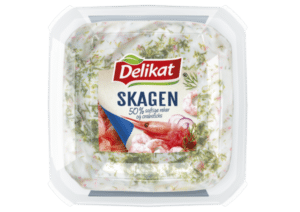 Delikat skagensalat. Pakningsbilde.