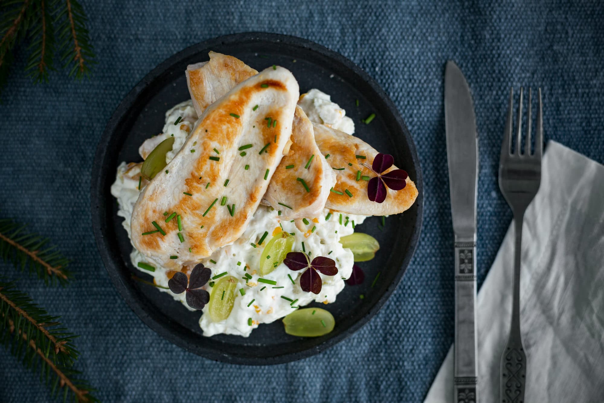 kalkunfilet med waldorfsalat