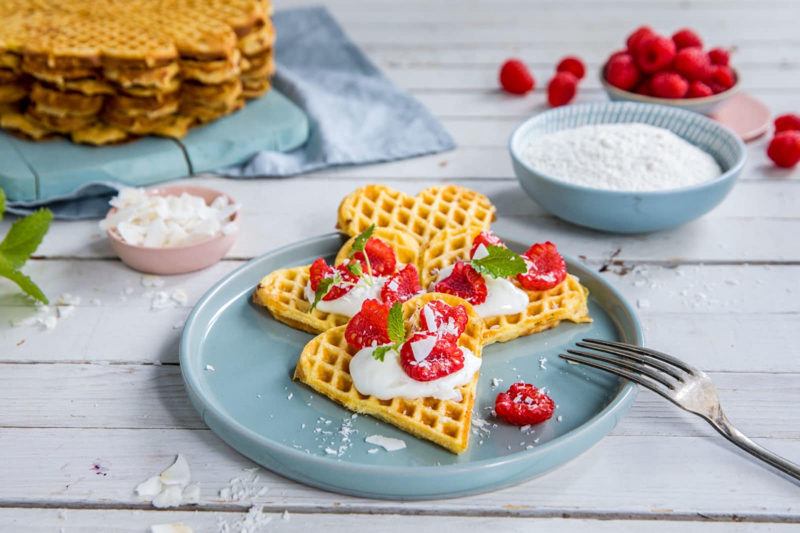 Glutenfrie vafler med kokosmel