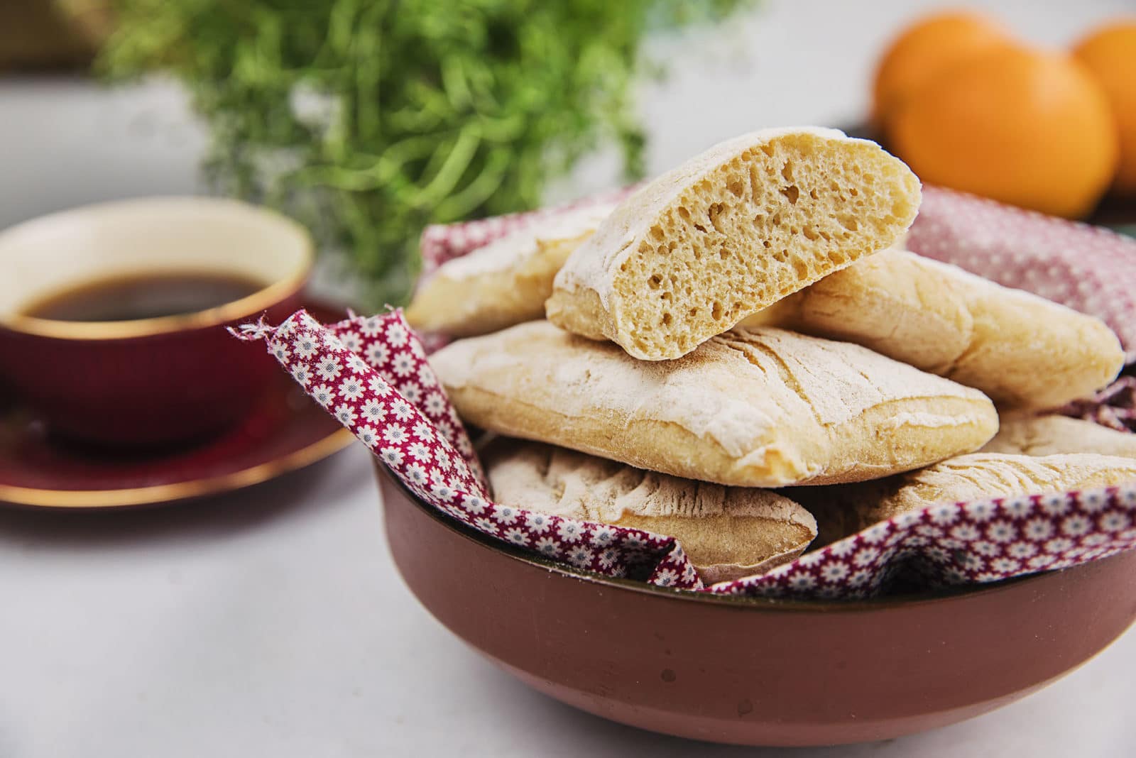 Ciabatta i brødkurv