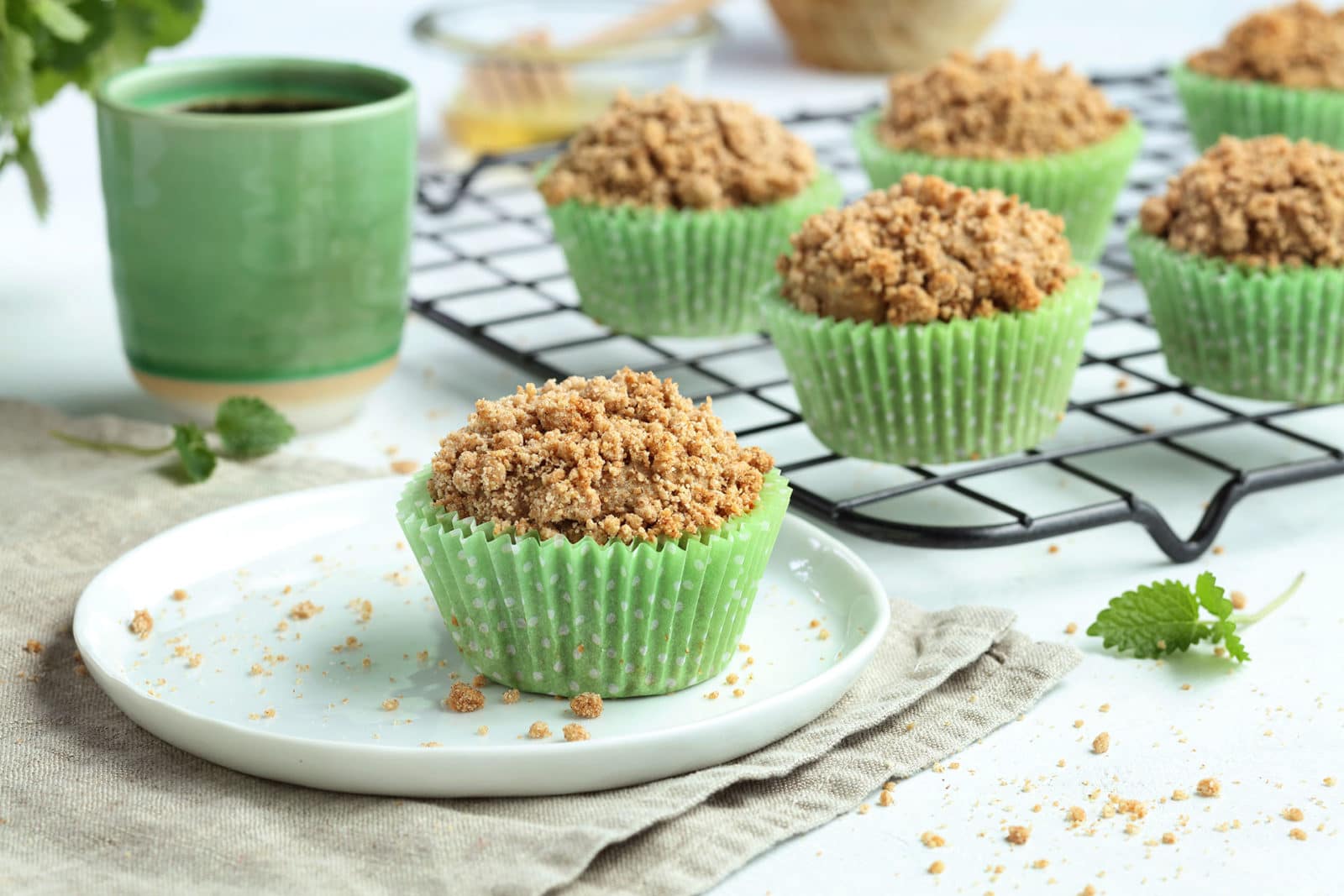 sunnere muffins med smuldretopping