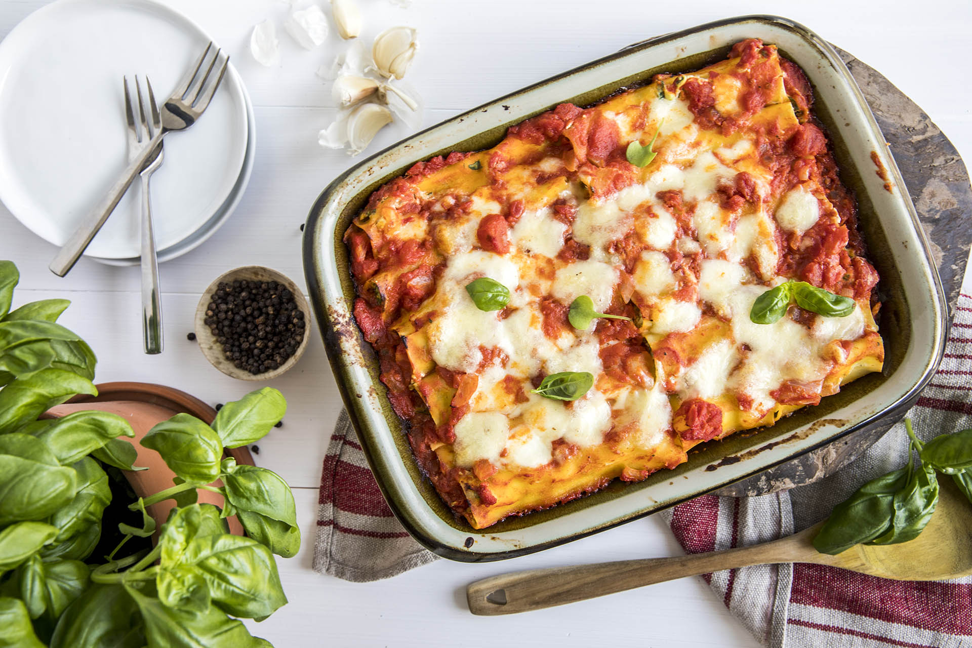 Cannelloni med ricotta og spinat