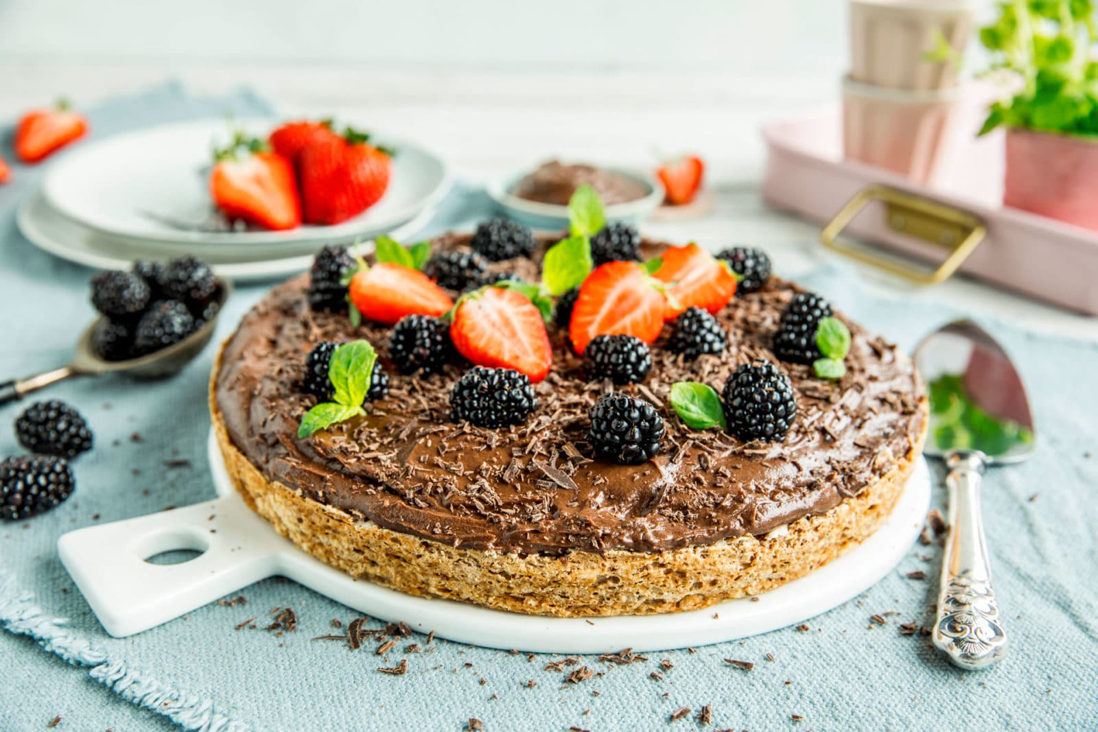 Glutenfri nøttebunn med sjokoladekrem