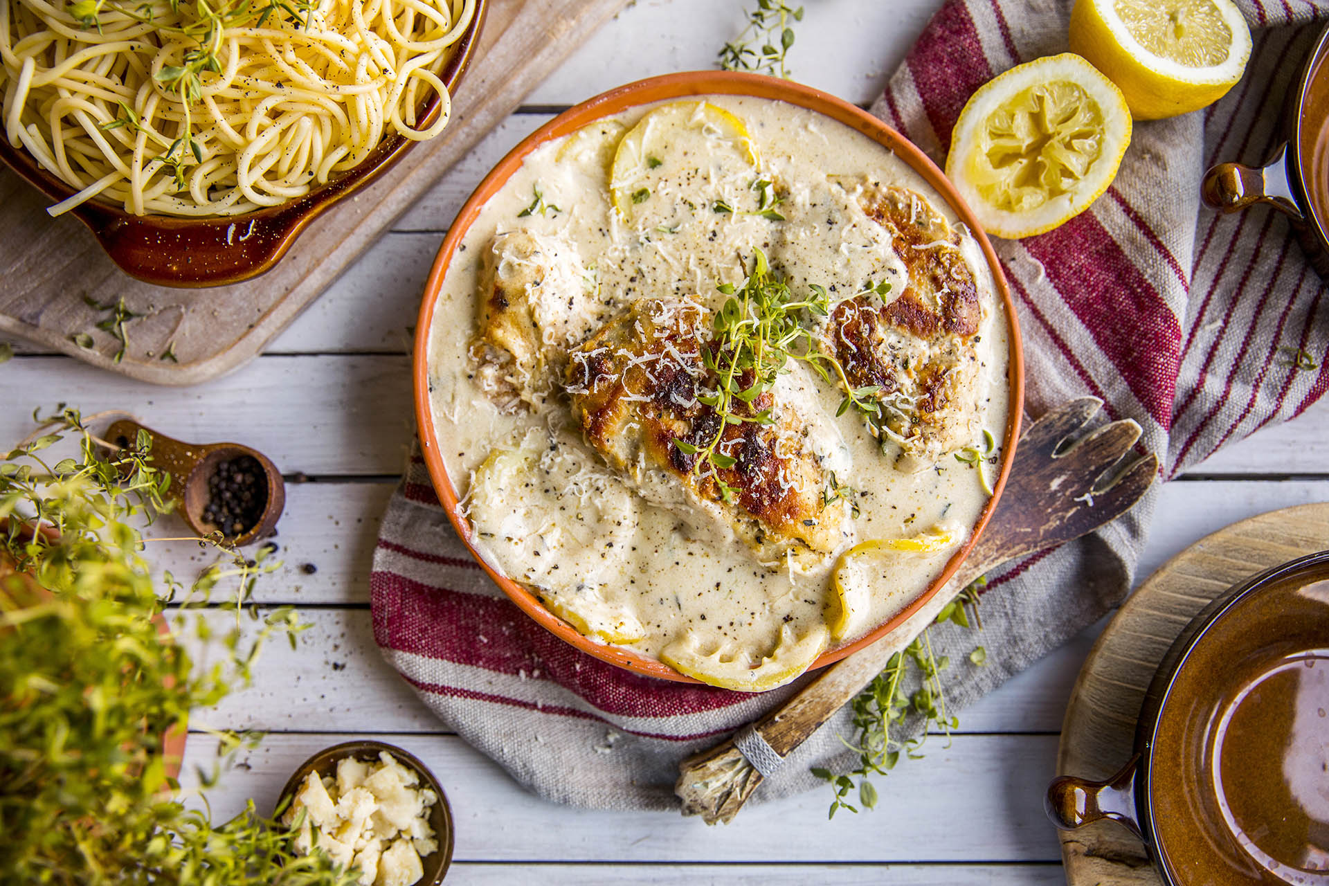 Kremet kylling med sitron og parmesan