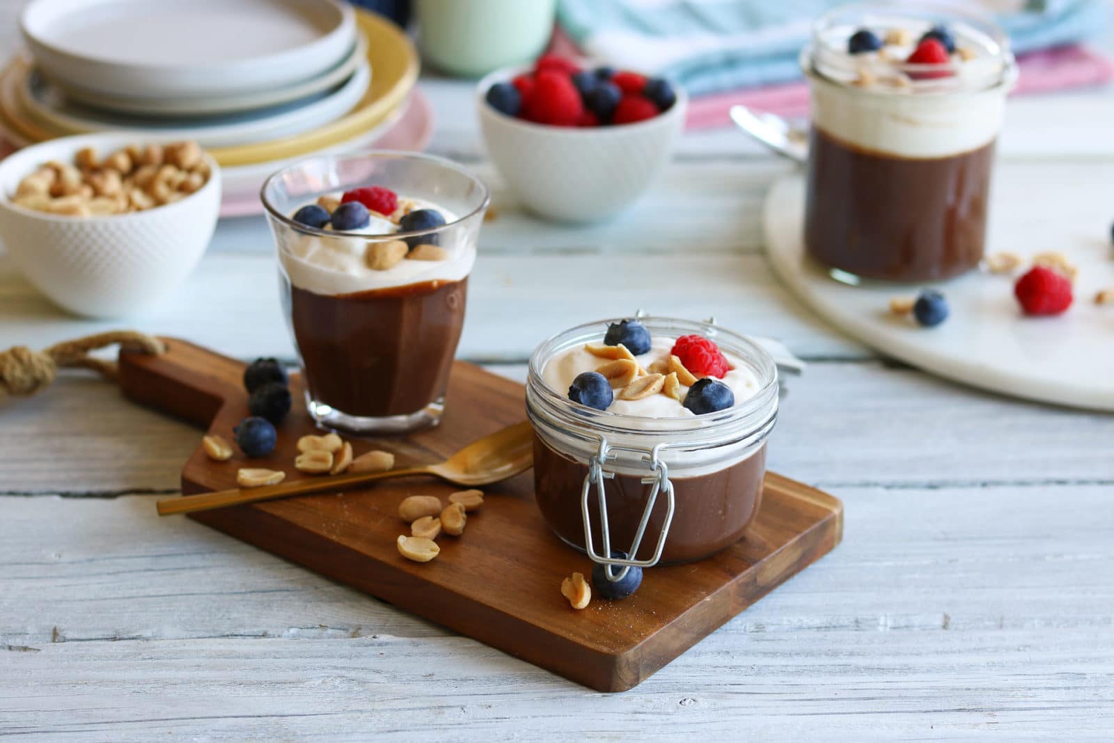 Sjokoladepudding med peanøttsmør