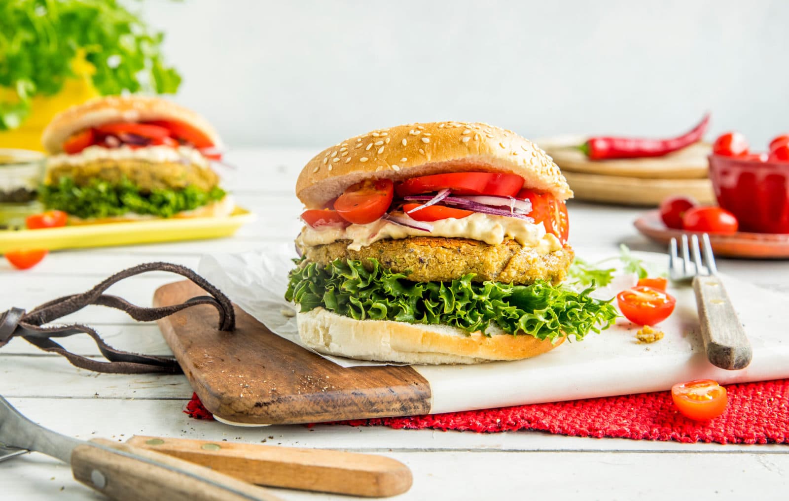 Vegetarburger med peanøtter