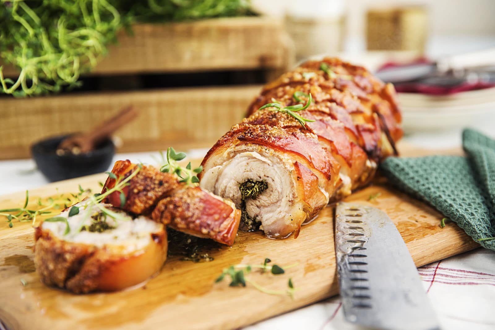 Porcetta (italiensk ribberull) sett forfra