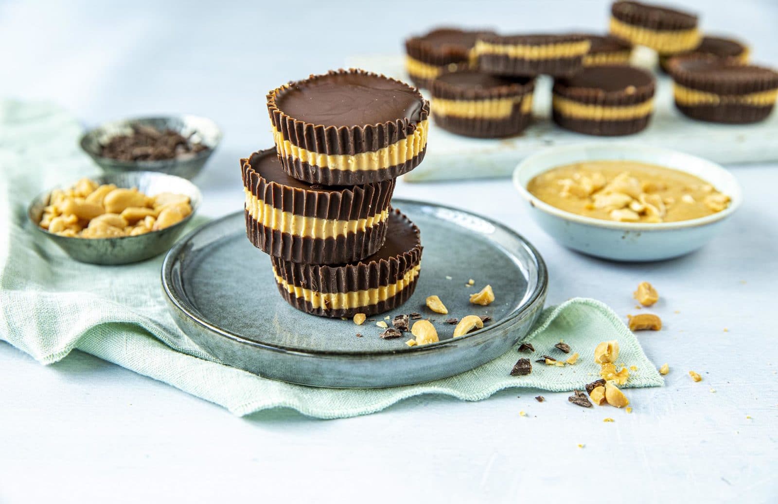 peanøttsjokolade stablet på tallerken