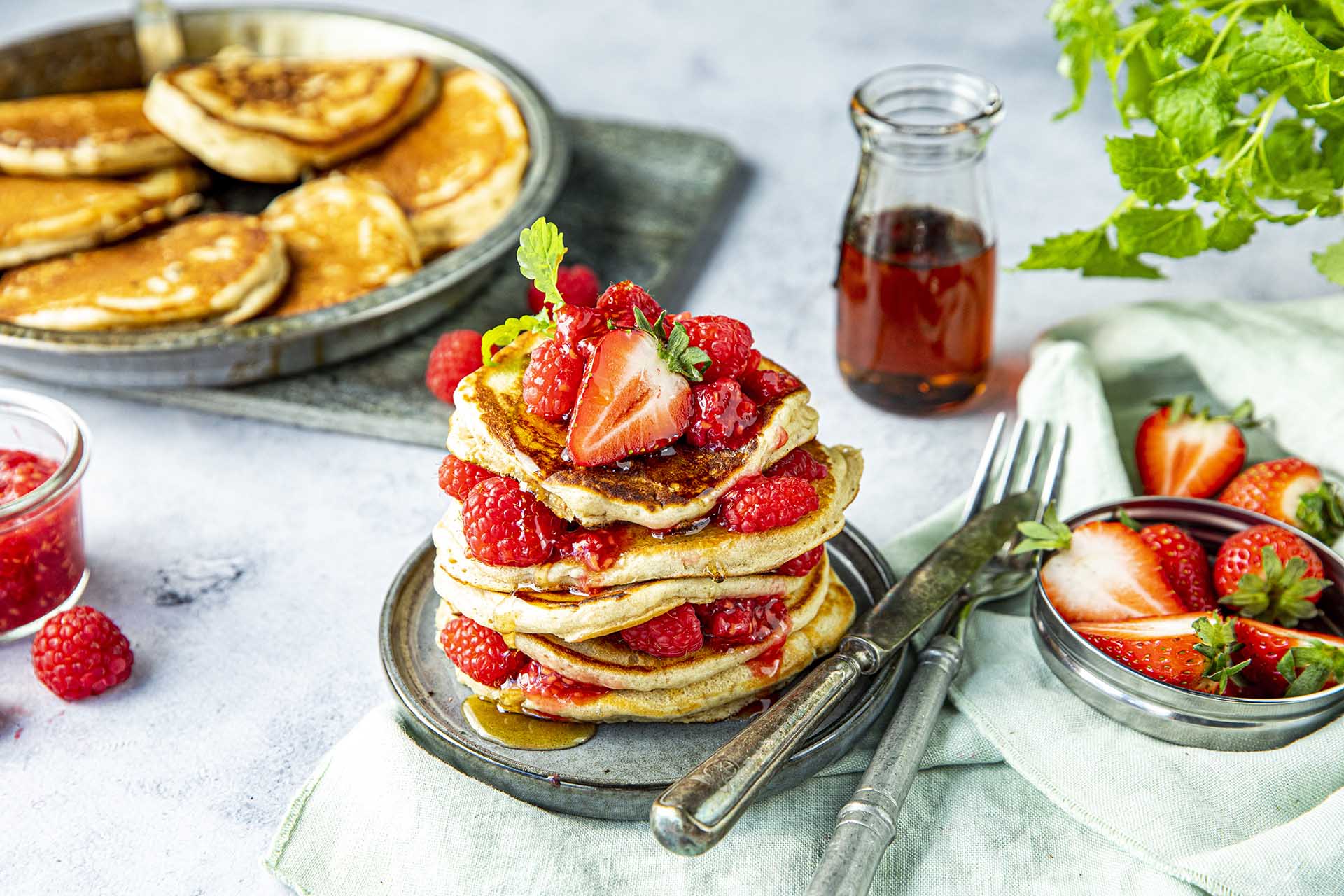 Veganske pannekaker med peanøttsmør