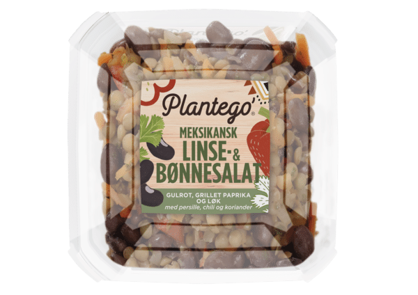 Plantego' Meksikansk linse- og bønnesalat. Pakningsbilde.