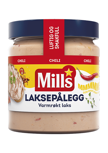 Glass med Mills Laksepålegg med Chili
