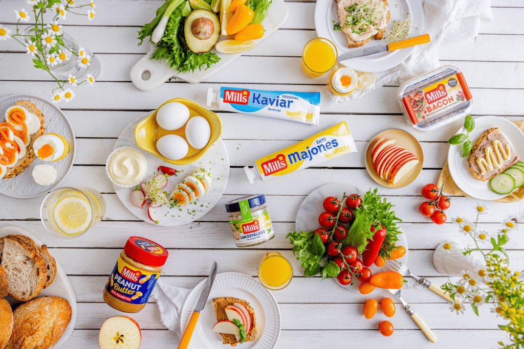 Frokostbord med Mills produkter