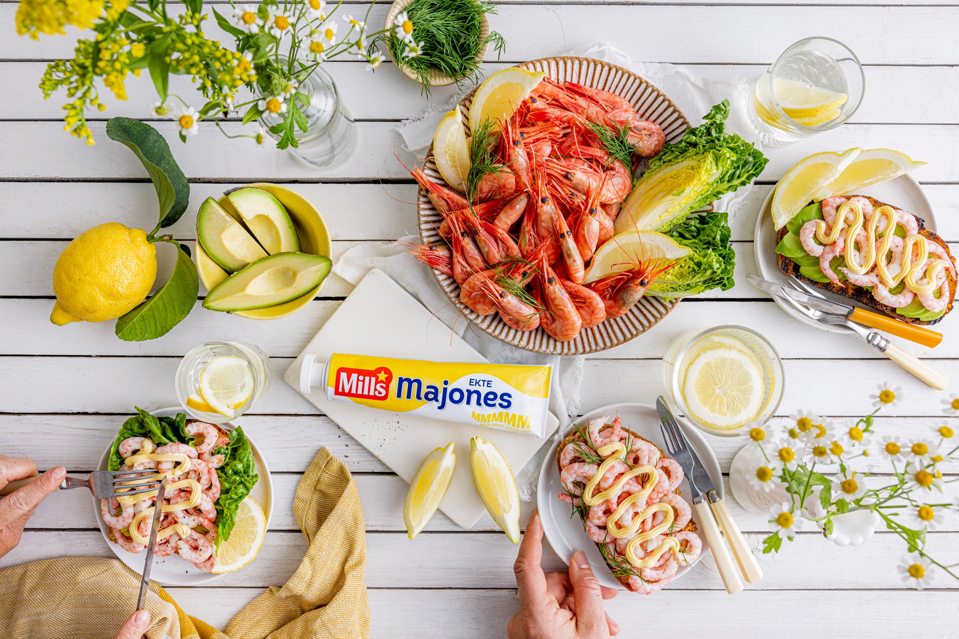 Rekebord med Mills Ekte Majones