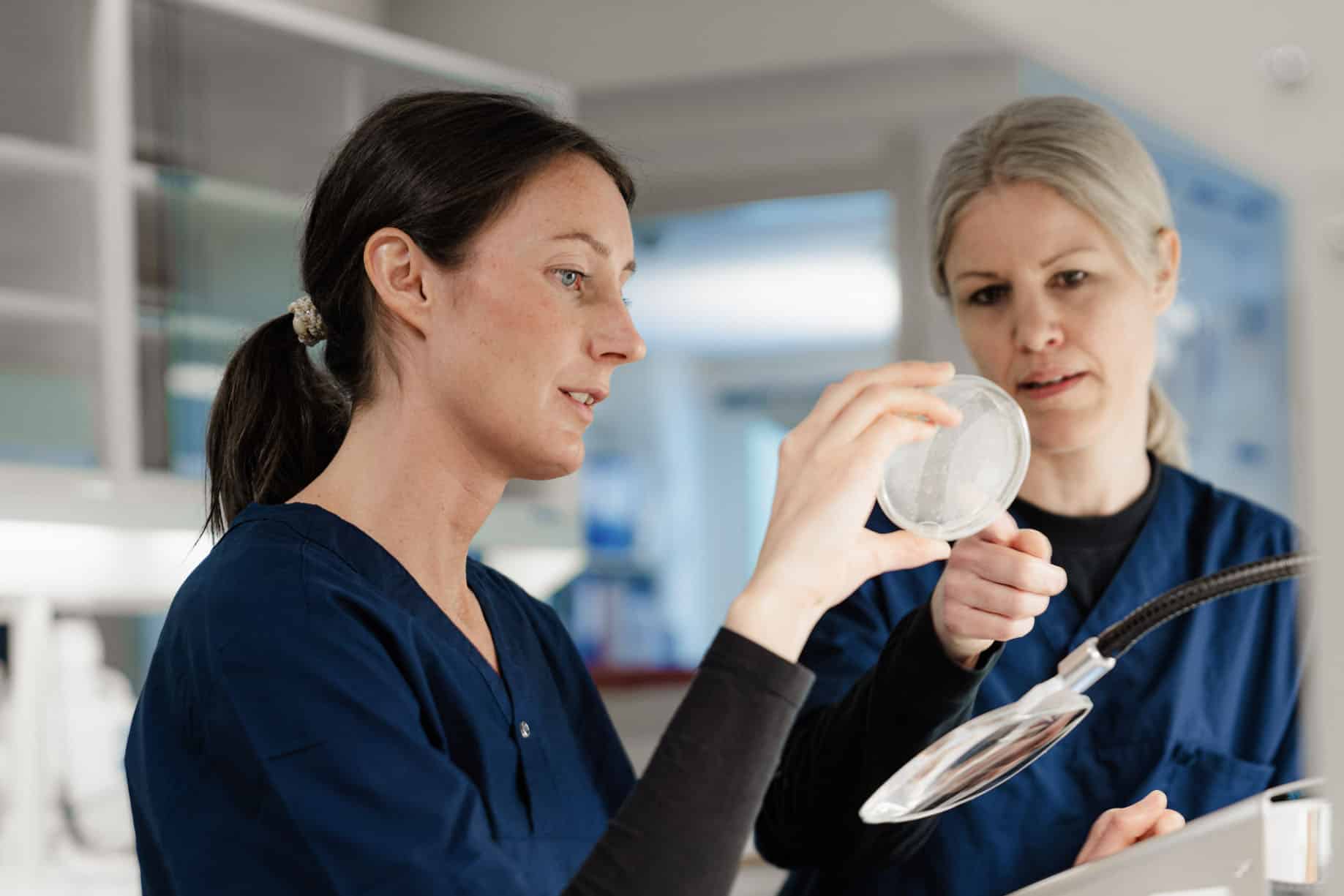 Prøver tas på laboratoriet