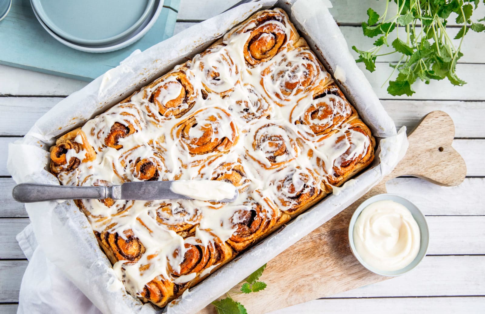 Kanelboller i langpanne bakt med tangzhong-metoden